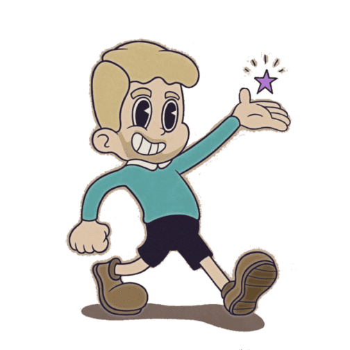 An illustration of Chipstarr878's mascot striding forward in triumph