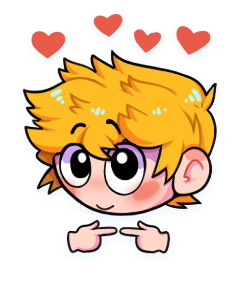 Chip's head with hearts